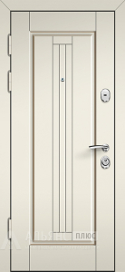 Входная трехконтурная дверь белый софт с двойным утеплителем №24 внутренняя - фото