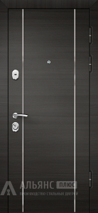 Недорогая шпонированная дверь с терморазрывом и утеплителем №1 внешняя - фото